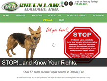 Tablet Screenshot of greenlawngarageinc.com